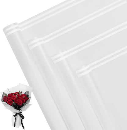 NESCCI 20 Sheet Flower Wrapping Paper - Waterproof Floral Bouquet Wrapping Paper, Florist Supplies Packaging Paper for Wedding Birthday Gift DIY (Gradient White)