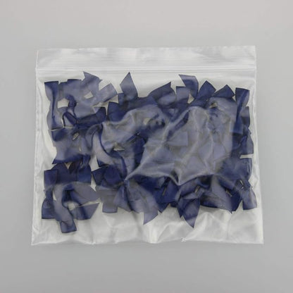7Rainbows 50pcs Boutique 1.5" Navy Blue Satin Ribbon Mini Bows for Craft Sewing Scrapbooking Wedding and Gift Wrapping