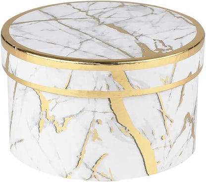 Briful Round Gift Boxes with Lids Set of 4 Marble White Gift Box Assorted Sizes Nesting Gift Boxes for Presents Birthday Bridesmaid Wedding Valentines Christmas Party Favor Boxes