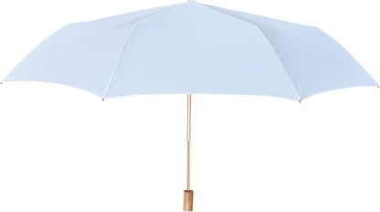 White Wedding Umbrella, Foldable, Waterproof, Windproof, Golden Color Shaft, Frame, Pongee Fabric, Aluminum Shaft, Frame, Fiberglass Ribs, Wooden Handle, Super Light, Compact Size