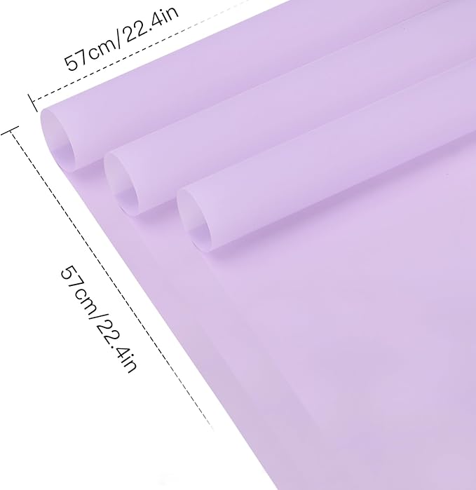 WRAPAHOLIC 20 Sheets Flower Wrapping Paper - 22.4 x 22.4 inch Pure Light Purple Water-Resistant Floral Bouquet Wrapping Paper, Florist Supplies Packaging for Wedding Birthday Gift DIY