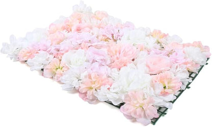 16"x 24" Artificial Flower Wall Panels,Flower Wall Mat Silk Flower Panels for Outdoor Garden Backyard Fence Fence Privacy Screen and Indoor Wall Decor (12Pcs Light Pink)