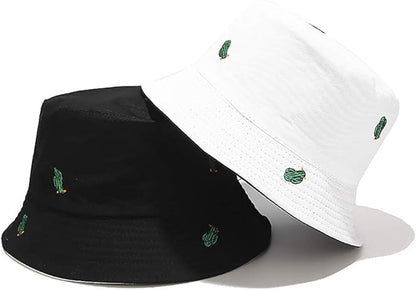 Malaxlx Unisex Bucket Hat Beach Sun Hat Aesthetic Fishing Hat for Men Women Teens, Reversible Double-Side-Wear