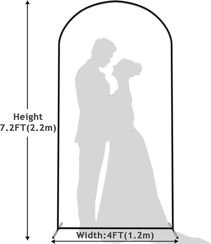 Wokceer Wedding Arch Backdrop Stand, 7.2 FT Square Black Metal Arch Backdrop for Wedding Ceremony Photo Booth, Outdoor Indoor Birthday Party, Garden Floral Balloon Arch Decoration
