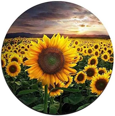 Sunflower Round Coaster Set - Made of Recycled Rubber - Set of 4