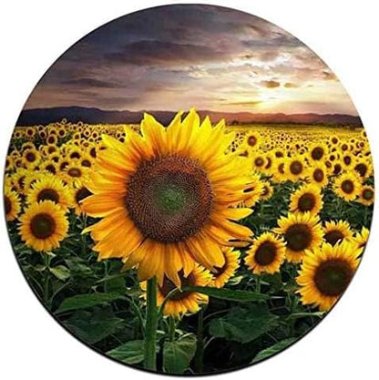 Sunflower Round Coaster Set - Made of Recycled Rubber - Set of 4