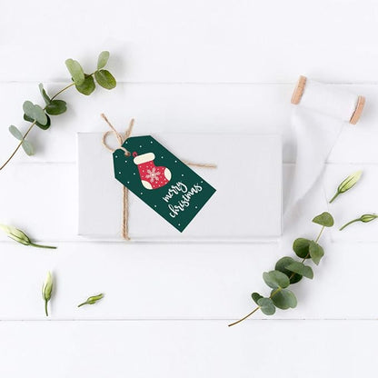 Andaz Press Christmas Holiday Season Classic Gift Tags, Merry Christmas to from Classic Favor Tags, Christmas Snowflake Stocking Design, for Holiday Events, Parties, and Favors, 60-Pack