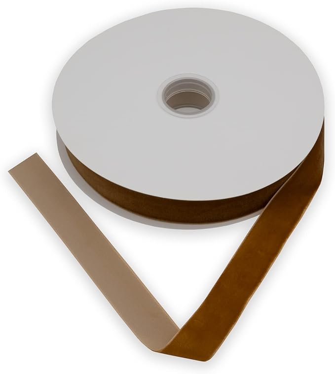 Nylon Velvet Ribbon Single Faced,1 Inch X 25Yards Spool (Ginger)