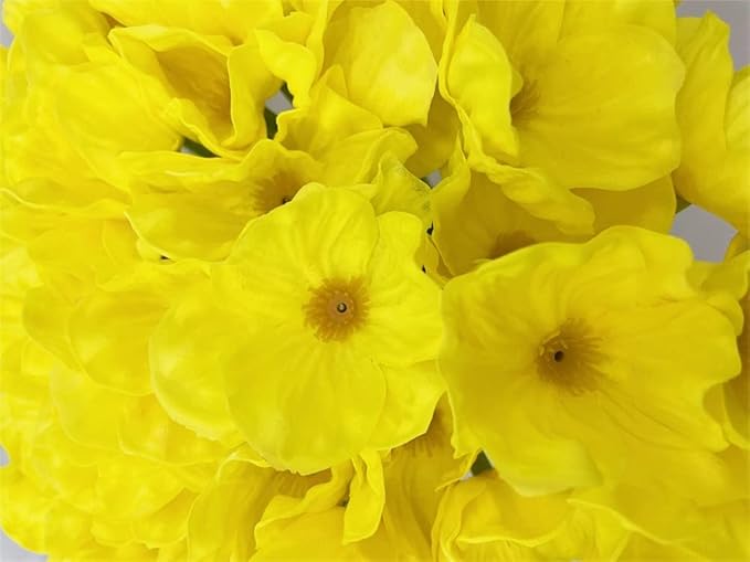 10 PCS High Quaulity Fresh Artificial Mini Real Touch PU/Latex Corn Poppies Decorative Silk Fake Artificial Poppy Flowers for Wedding Holiday Bridal Bouquet Home Party Decor (Yellow)