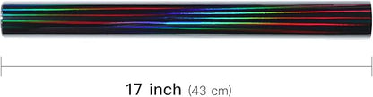 LeZakaa Black Wrapping Paper Roll - Holographic Iridescent Wrapping Paper for Birthday, Valentine's, Halloween, Holiday Party - 17 inches x 32.8 Feet (47.23 sq.ft.)