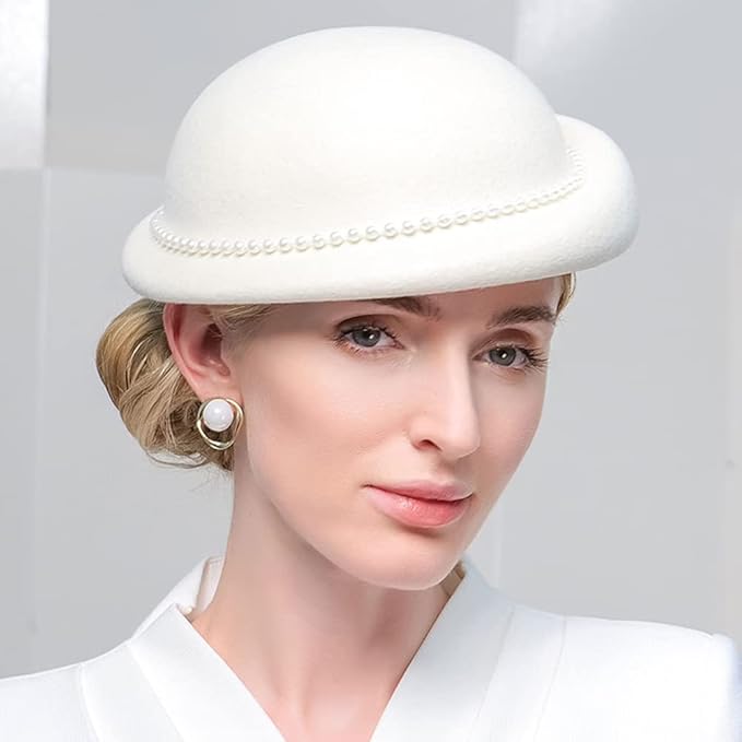 Women Wool Felt Ribbon French Fashion Vintage Millinery Beret Hats Top Cap Ladies Party Wedding Fedoras Chapeau