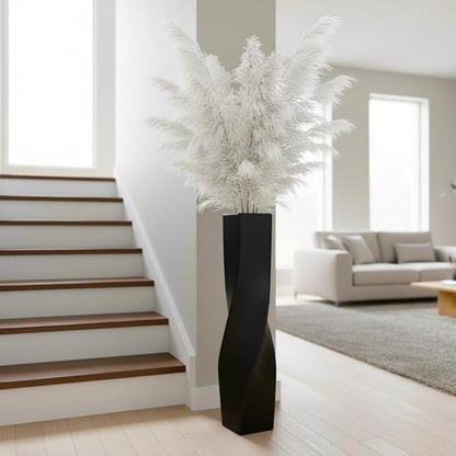 Tall Vase On Floor, 27.56" Twisted Geometric Flower Vase for Home, Living Room, Flower Centerpieces, Shelf, Table, Decor, Creative Unique Decorative Vases