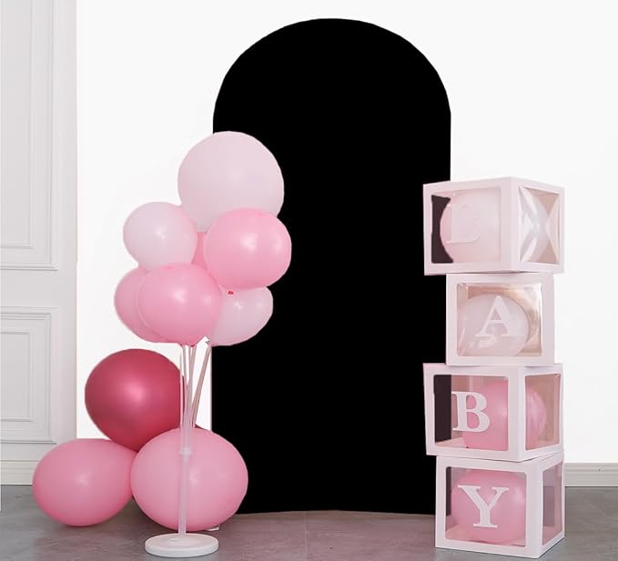 6.6 FT Arch Backdrop Cover, Black Wedding Arch Cover 6.6 FT, Background Stand Covers, Black Chiara Backdrop Cover for Party Celebration Decoration