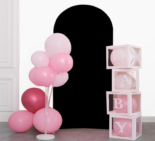 6.6 FT Arch Backdrop Cover, Black Wedding Arch Cover 6.6 FT, Background Stand Covers, Black Chiara Backdrop Cover for Party Celebration Decoration