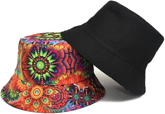 Quanhaigou Bucket Hat for Men Women,Packable Reversible Printed Sun Hats,Fisherman Outdoor Summer Travel Hiking Beach Caps