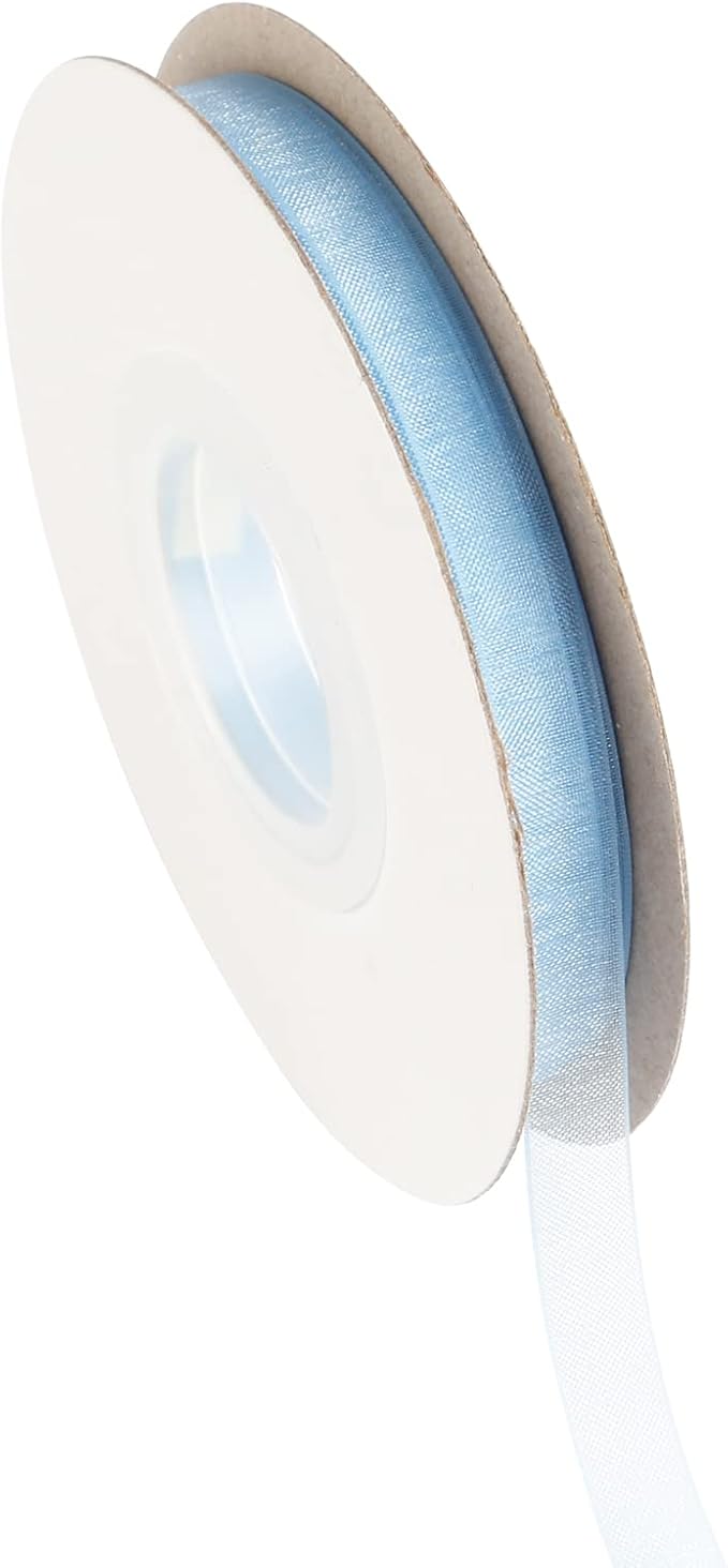 3/8 Inch Copen Shimmer Sheer Organza Ribbon Sheer Chiffon Ribbon 50 Yards-Roll Multiple Colors Available for Gift Wrapping Wedding Events Christmas Décor