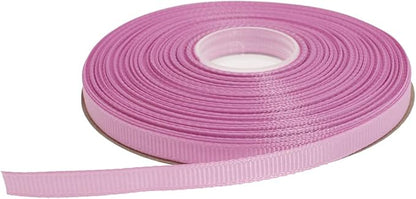Solid Grosgrain Ribbon 25 Yard Each Roll 100% Polyester Woven Edge (1/4", Purple Pink)