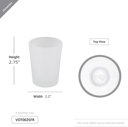 WGV Frosted Tea Light Votive Candle Holder 2.2x2.75, Tiny Utility Cylinder Glass Vase, Small Planter Terrarium for Home Accent Decor, 6 Pieces