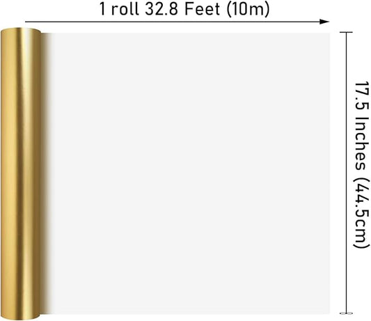 NESCCI Matte Metal Gold Wrapping Paper, Solid Color Paper,Gift Wrapping Paper,Perfect for Wedding,Valentine's Day,Birthday, Christmas,Baby Shower,DIY Bouquet (17.5 Inches X 32.8 Feet)