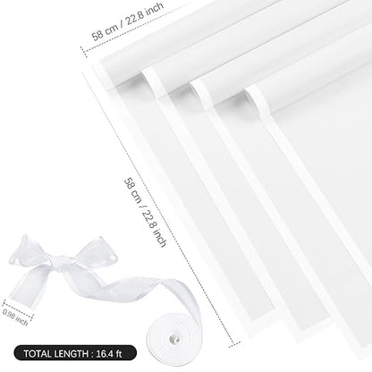 Jutieuo 20 Sheets White Flower Wrapping Paper, Waterproof Floral Wrap White Edge Bouquet Wrapping Paper Florist Supplies (22.8 x 22.8 inch)