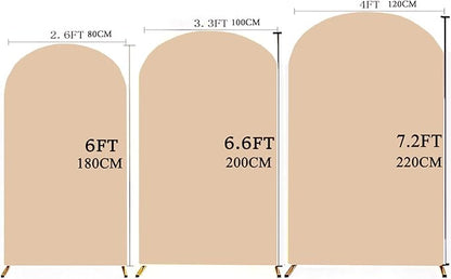 6FT Nude Arch Backdrop Cover, Wedding Arch Cover, Khaki Covers Stretchy Backdrop for Party Celebration Decoration