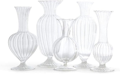 Two's Company Verre Set of 5 Fluted Vases