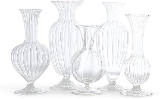 Two's Company Verre Set of 5 Fluted Vases