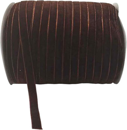 10 Yards Velvet Ribbon Spool (Coffee, 3/8")