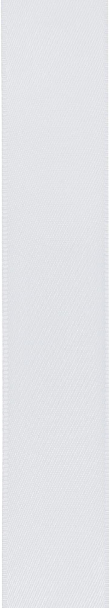 LIUYAXI White Stain Ribbon, 5/8" X Continuous 50 Yards, Double Faced Fabric Ribbon Perfect for Gift Wrapping Wedding Birthday Party Christmas Hair Floral Craft Baby Shower