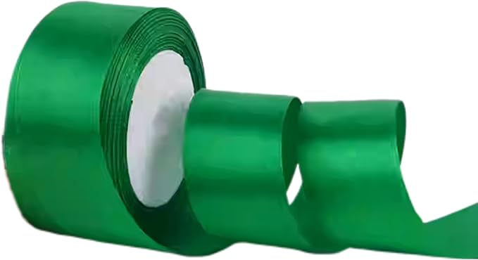 1-1/2 Inch Green Satin Ribbon, 22 Yards Double Faced Fabric Ribbons for Gift Wrapping, Bouquet, Garland, Bowknot, Hair, Crafts, Balloons, Party Decoration
