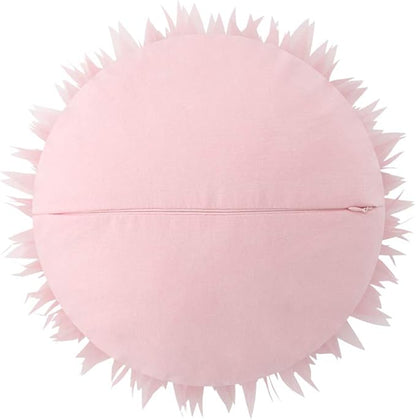 Handmade 3D Flower Round Throw Pillow Cute Decorative Daisy Sunflower Accent Cushion Elegant Soft Floral Pillow with Insert for Couch Chair Car Bed Living Room Home Decor 14Inch Light Pink