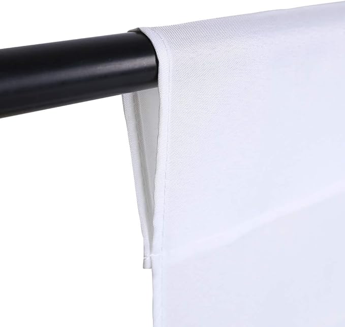 GFCC 8FTX10FT White Backdrop Background for Photography Photo Booth Backdrop for Photoshoot Background Screen Video Recording Parties Curtain
