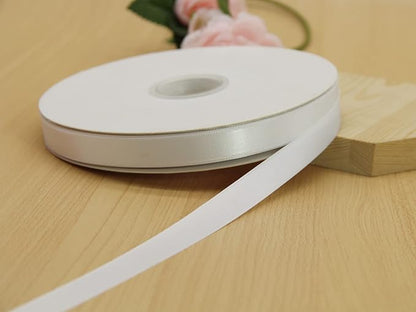 100Yards Double Faced Satin Ribbon Boutique Gift Wrapping Package, DIY Crafts Bow Hair Headband Accessories Assorted Ribbon#29 (5/8" 15mm, White)