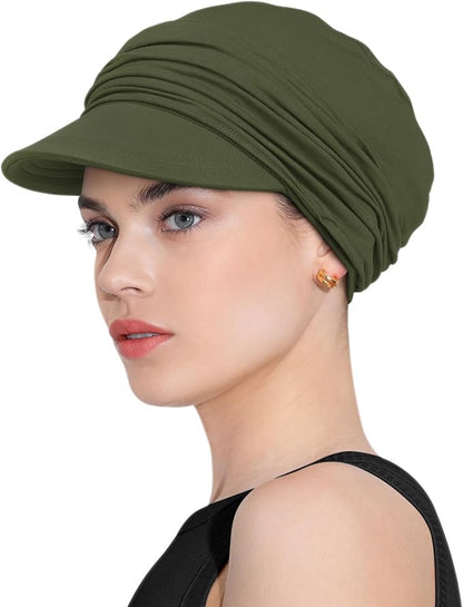 Chemo Headwear Viscose Newsboy Cap for Women Fall and Winter Hats