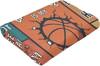 Basketball Blanket for Boys Basketball Sport Throw Blanket Soft Cozy Fleece Fuzzy Stuffed Plush Flannel Gifts for Girls Women Kids Adults 50"X60"