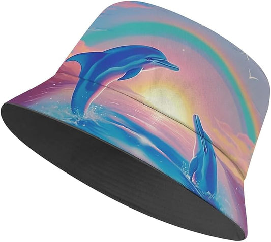 Bucket Hat for Women Men Unisex Sun Cap Packable Outdoor Fisherman Hat Headwear,Reversible Double-Side-Wear
