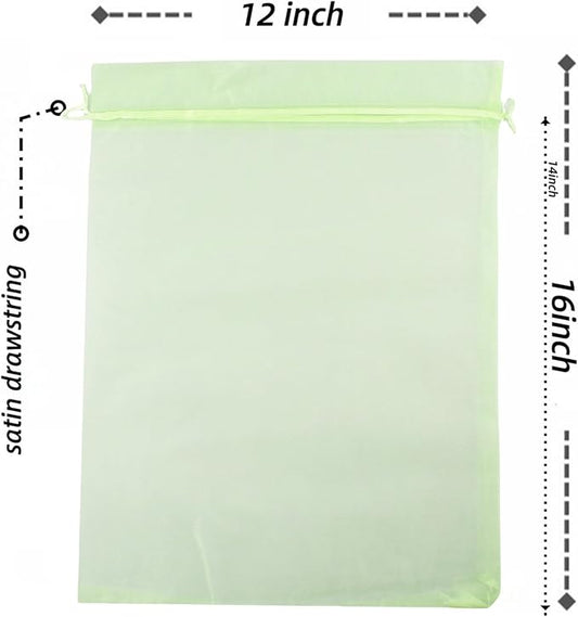 QIANHAILIZZ 50 Pack 12 x 16 Inch Drawstring Jewelry Gift Organza Bags Plant Covers Plants Protection Bag D5B (A-APPLE)