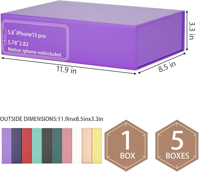 Gift Boxes 11.9" x 8.5" x 3.3" with Magnetic Closure Lid Boex for Presents,Bridesmaid Gifts Box,Cute Box,Birthday Boxs,Luxury for Gift Packaging, Magnetic Gifts Boxe for Wrapping