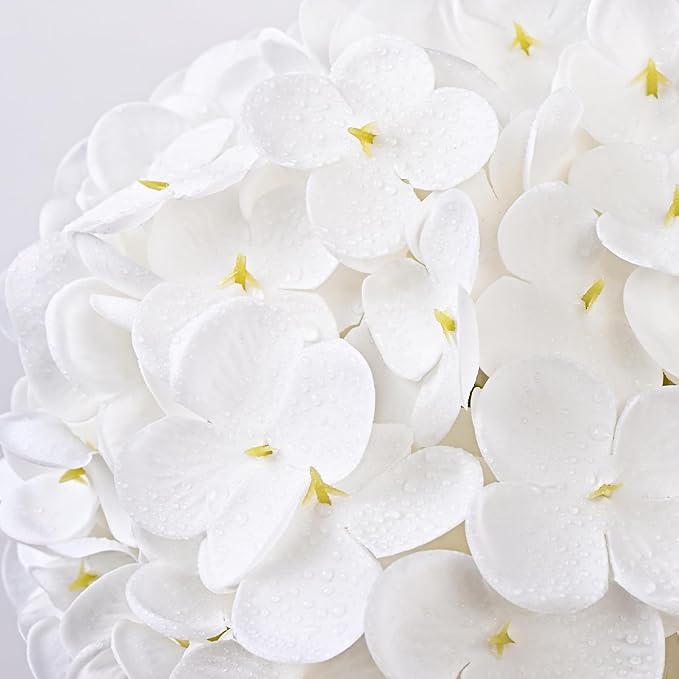 6 Pcs White Hydrangea Artificial Flowers, Latex Real Touch Hydrangea Flowers, 19.6'' Full Faux Hydrangea Flowers Fake Flowers for Home Decor Party Wedding Centerpiece Bouquet Floral Arrangements