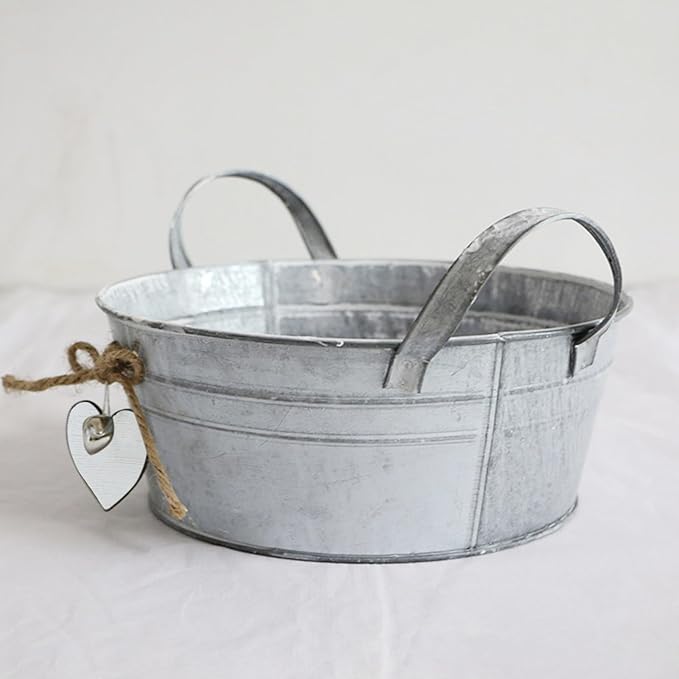 Galvanized Milk Can Antique Retro Vase Metal Planter Rustic Vintage Primitive Flower Holder Farmhouse Country Plant Galvanized Metal Bucket