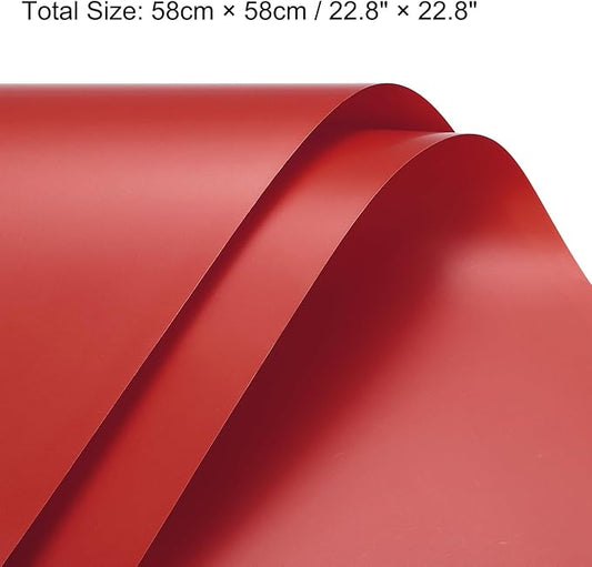 MECCANIXITY Pearlescent Film Flower Wrapping Paper 22.8x22.8 Inch Waterproof for DIY Crafts, Gift/Gift Box Packaging China Red Pack of 10