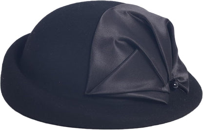 Women Wool Felt Ribbon French Fashion Vintage Millinery Beret Hats Top Cap Ladies Party Wedding Fedoras Chapeau