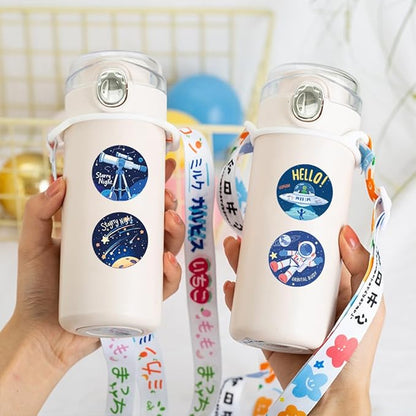 1000 Pcs Outer Space Stickers Bulk 2 Roll 1 Inch Galaxy Astronaut Stickers for Kids Classroom Boys Girls School .Space Theme Classroom Decor Sticker Gift for Party Favors Book Water Bottles Laptop