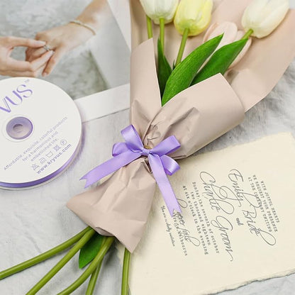 Lilac Satin Ribbon, 1/2 Inch X 50 Yards, Premium Polyester, Wedding & Special Occasions, Purple