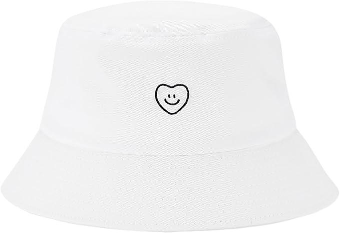 Fashion Embroidered Bucket Hat Cotton Summer Beach Sun Hat for Women Men Teen
