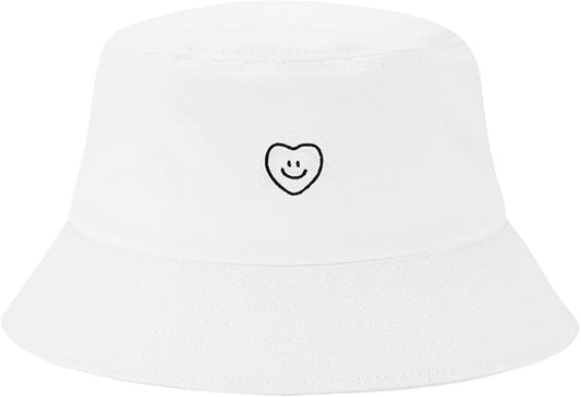 Fashion Embroidered Bucket Hat Cotton Summer Beach Sun Hat for Women Men Teen