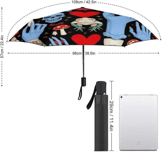 3 Fold Car Umbrella Folding Portable Automatic Umbrella Sunny Rain Sunscreen