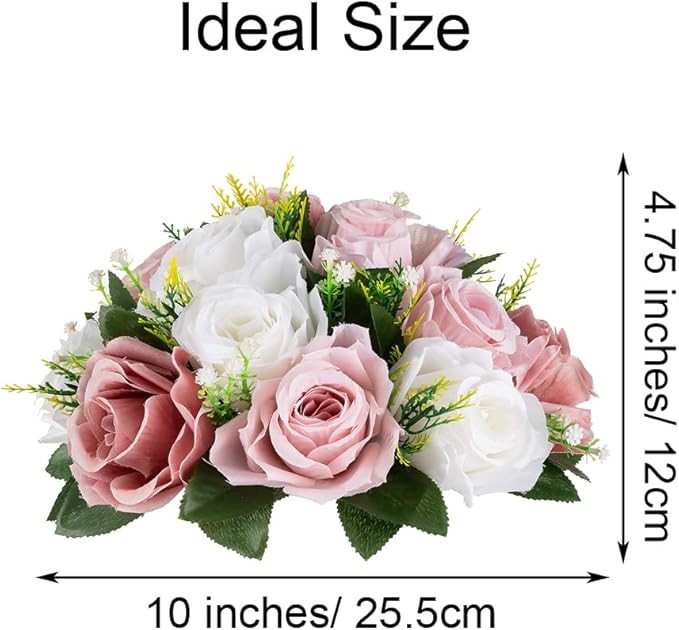 Flower Centerpieces for Wedding Tables: Wedding Table Decorations Dusty Rose & White Flower Balls Centerpieces for Engagement Cerebration Party Center Pieces 6 Packs
