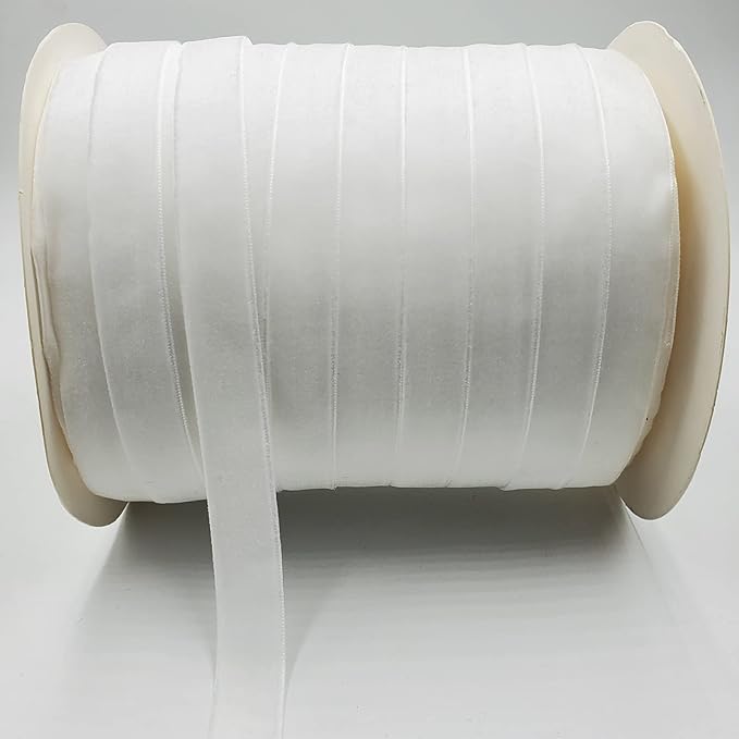 10 Yards Velvet Ribbon Spool (White, 5/8")