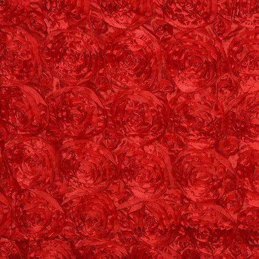 Efavormart Wonderland Rosette Premium Table Runners for Weddings Party Banquets Decor Fit Rectangle and Round Table - Red